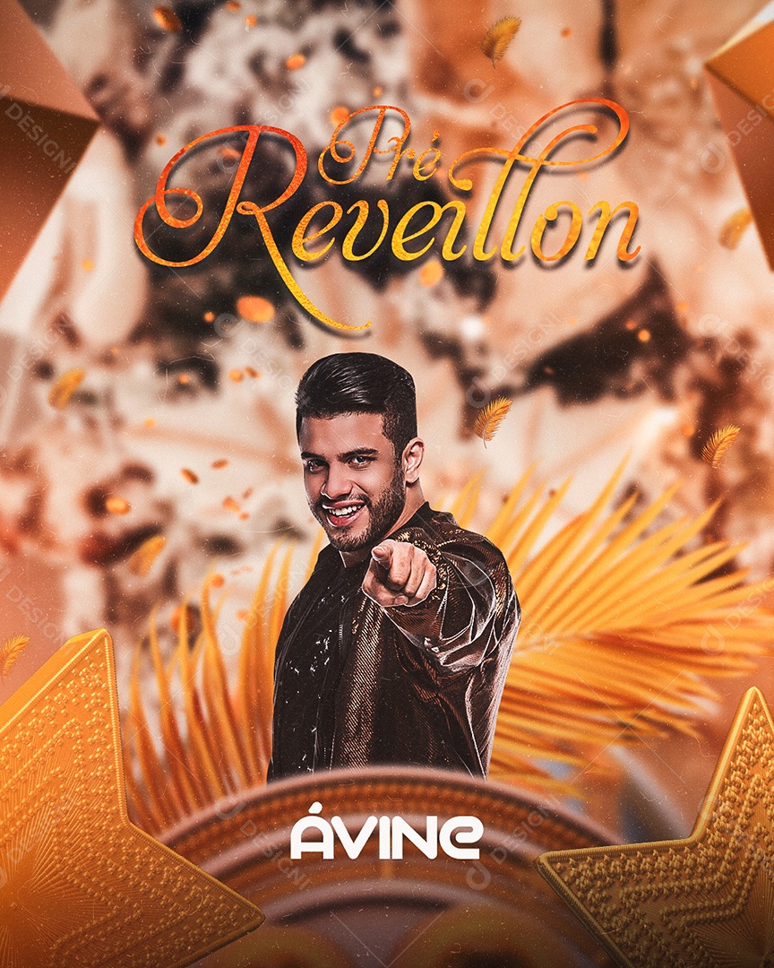 Flyer Show Pré Réveillon Ávine Social Media PSD Editável