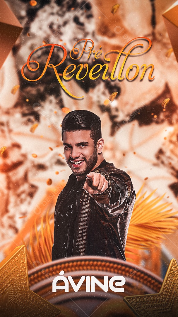 Flyer Show Pré Réveillon Ávine Story Social Media PSD Editável
