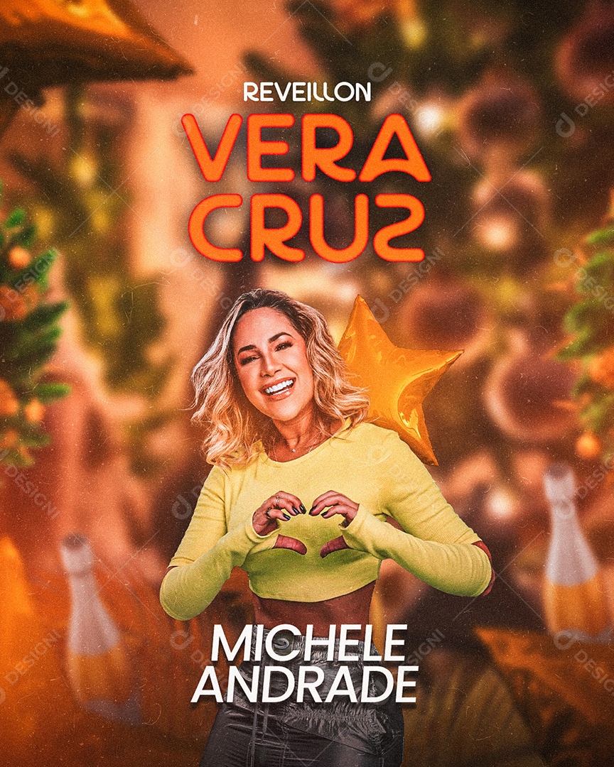 Flyer Show Réveillon Vera Cruz Michele Andrade Social Media PSD Editável