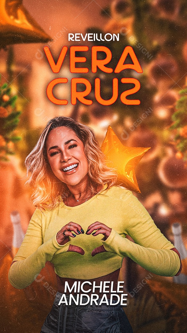 Flyer Show Réveillon Vera Cruz Michele Andrade Story Social Media PSD Editável
