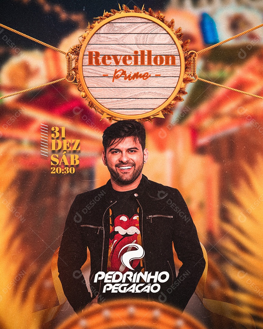 Flyer Show Réveillon Prime Pedrinho Pegação Social Media PSD Editável