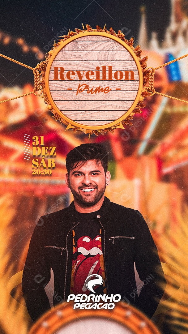 Flyer Show Réveillon Prime Pedrinho Pegação Story Social Media PSD Editável