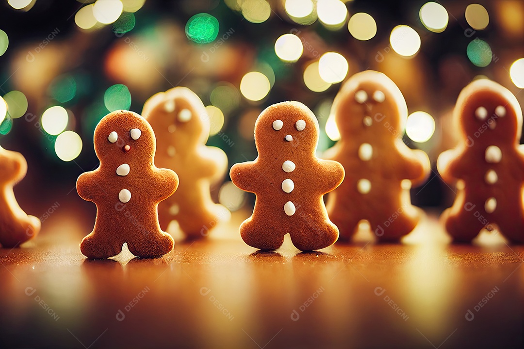 Ilustração sobre pão de gengibre de natal.