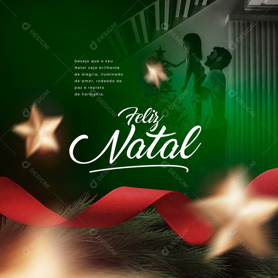 Que o seu Natal seja Brilhante de Alegria Feliz Natal Social Media PSD Editável