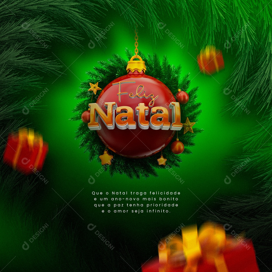 Que o Natal Traga Felicidades Feliz Natal Social Media PSD Editável