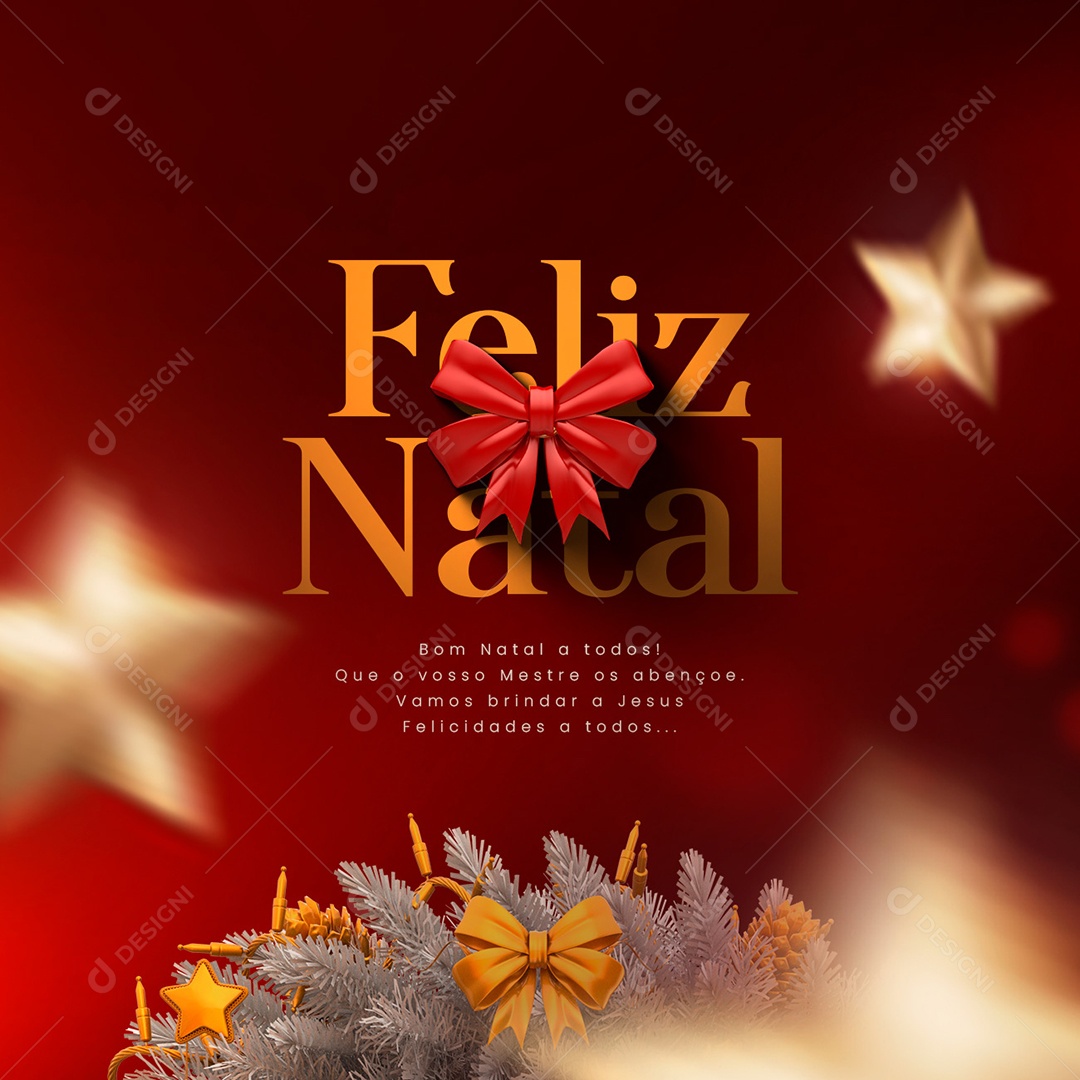 Bom Natal a Todos Feliz Natal Social Media PSD Editável