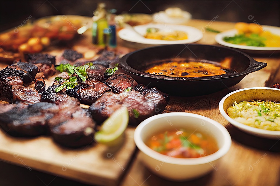 ilustração de churrasco