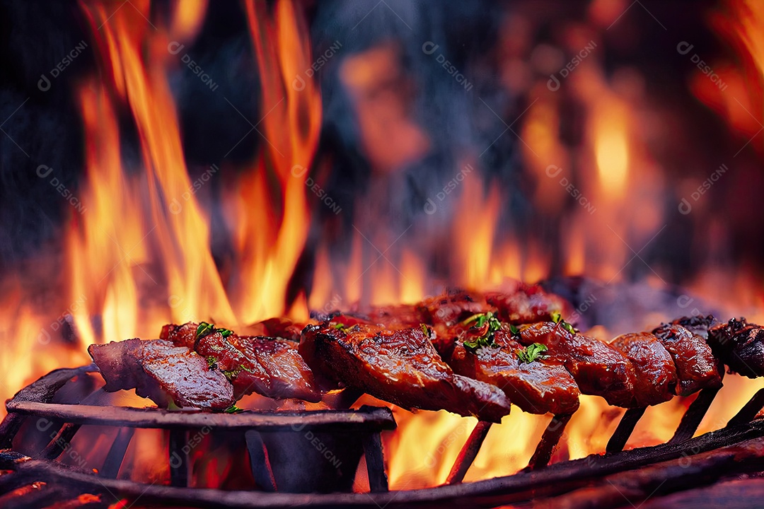 ilustração de churrasco