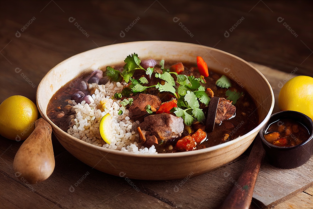 Ilustração da feijoada brasileira