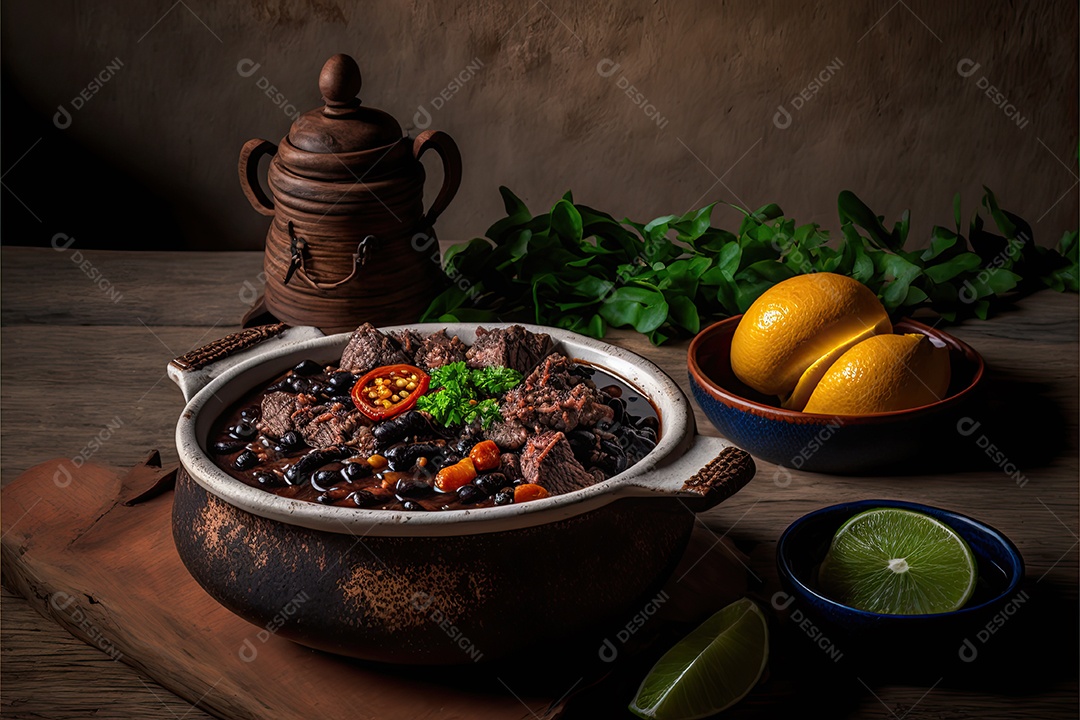 Ilustração da feijoada brasileira