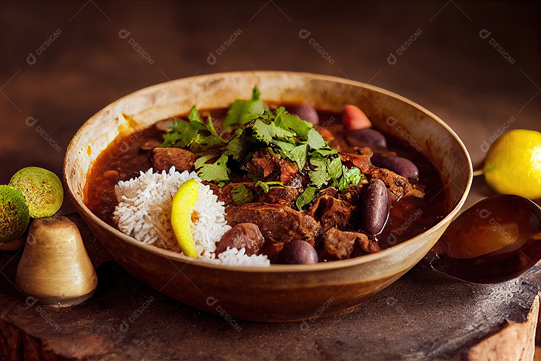 Ilustração da feijoada brasileira