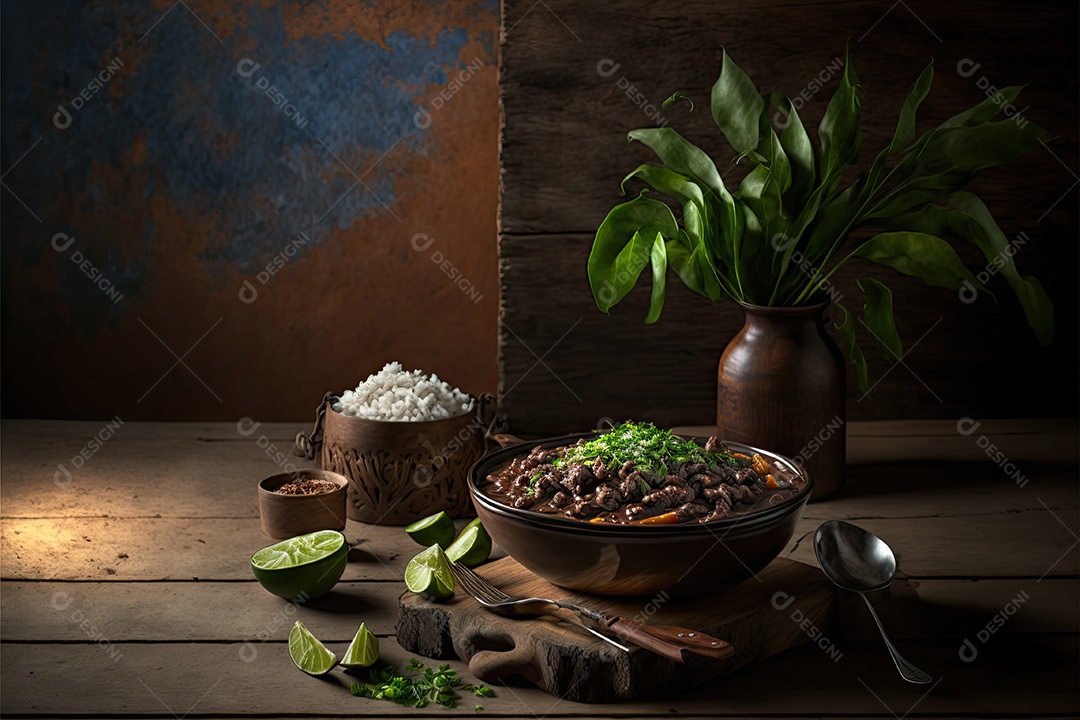 Ilustração da feijoada brasileira