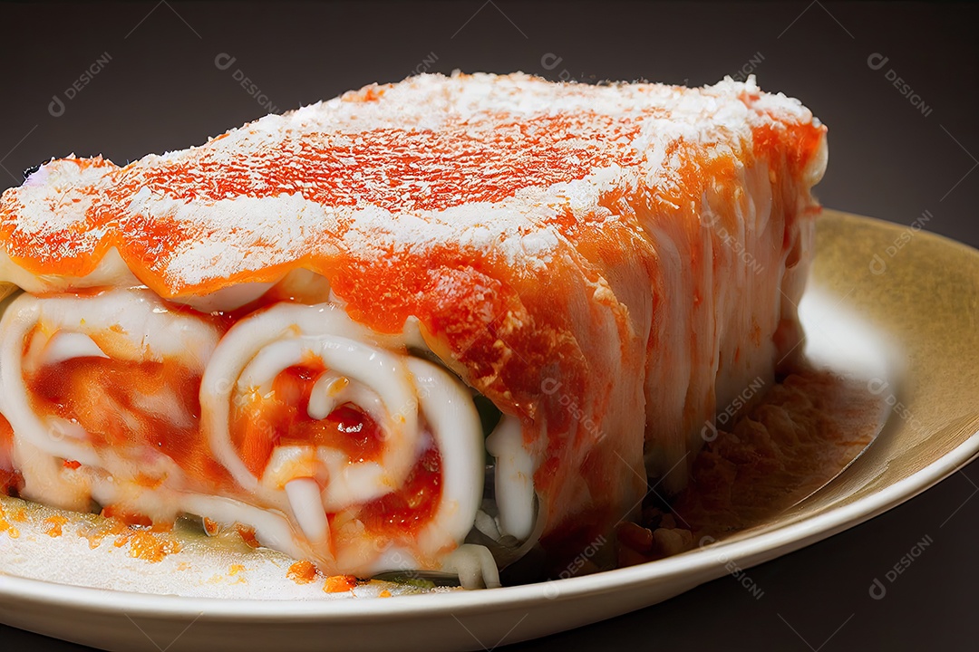 Ilustração 3D de um Canelone - imagem gerada por IA