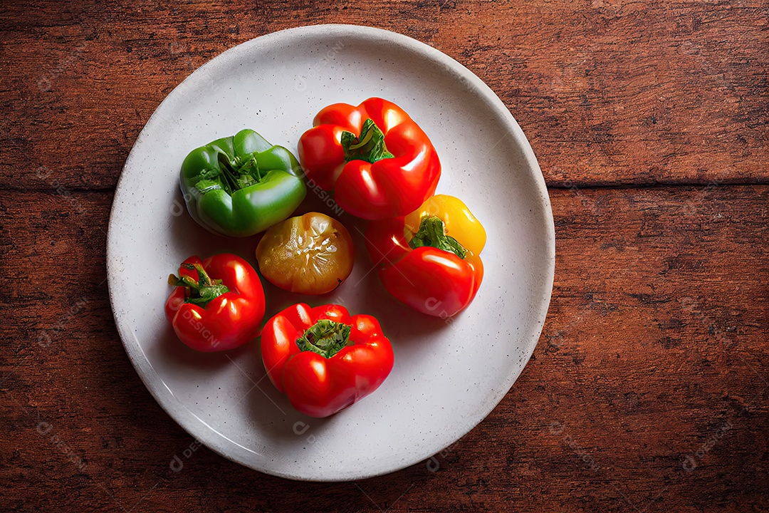 Ilustração 3D de comida vegana