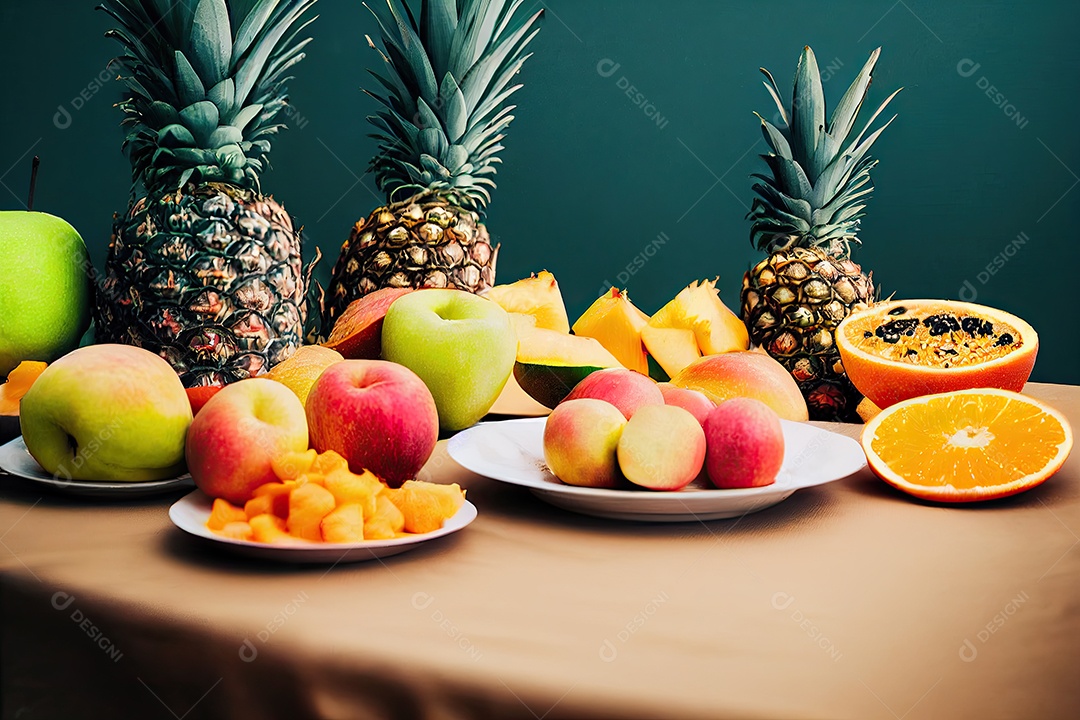 ilustração de frutas tropicais