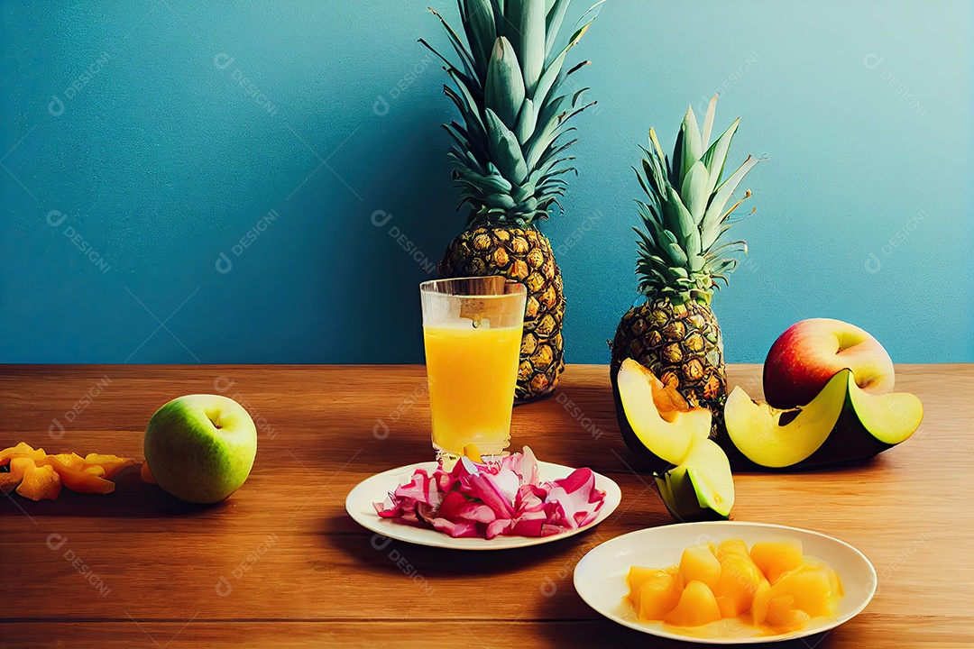 ilustração de frutas tropicais