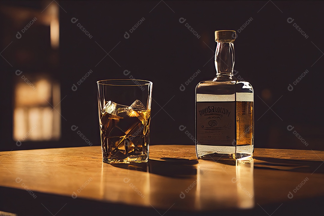ilustração 3D sobre uísque