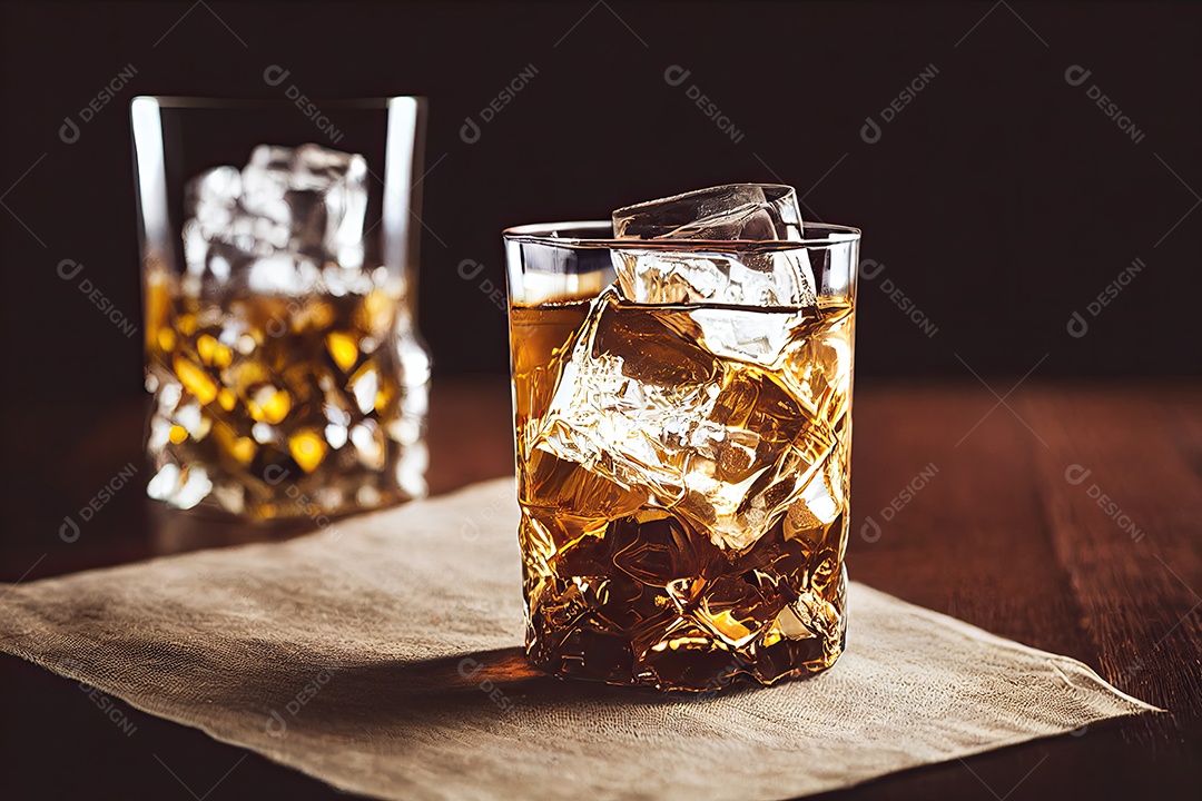 ilustração 3D sobre uísque