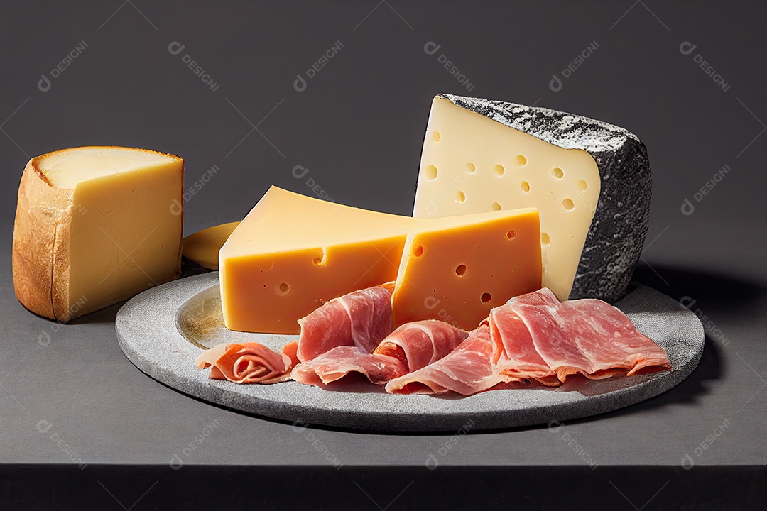 Ilustração 3D de um prato frio.