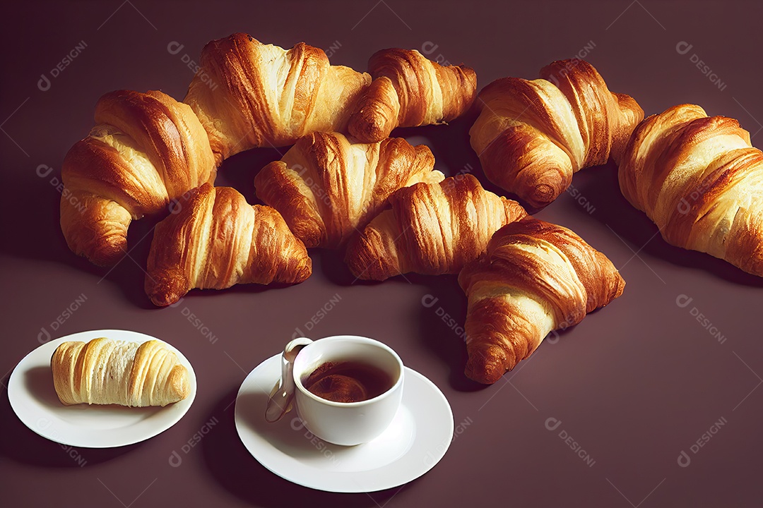 ilustração 3D sobre croissants