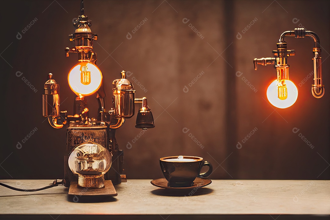 Ilustração 3D de uma máquina de café expresso