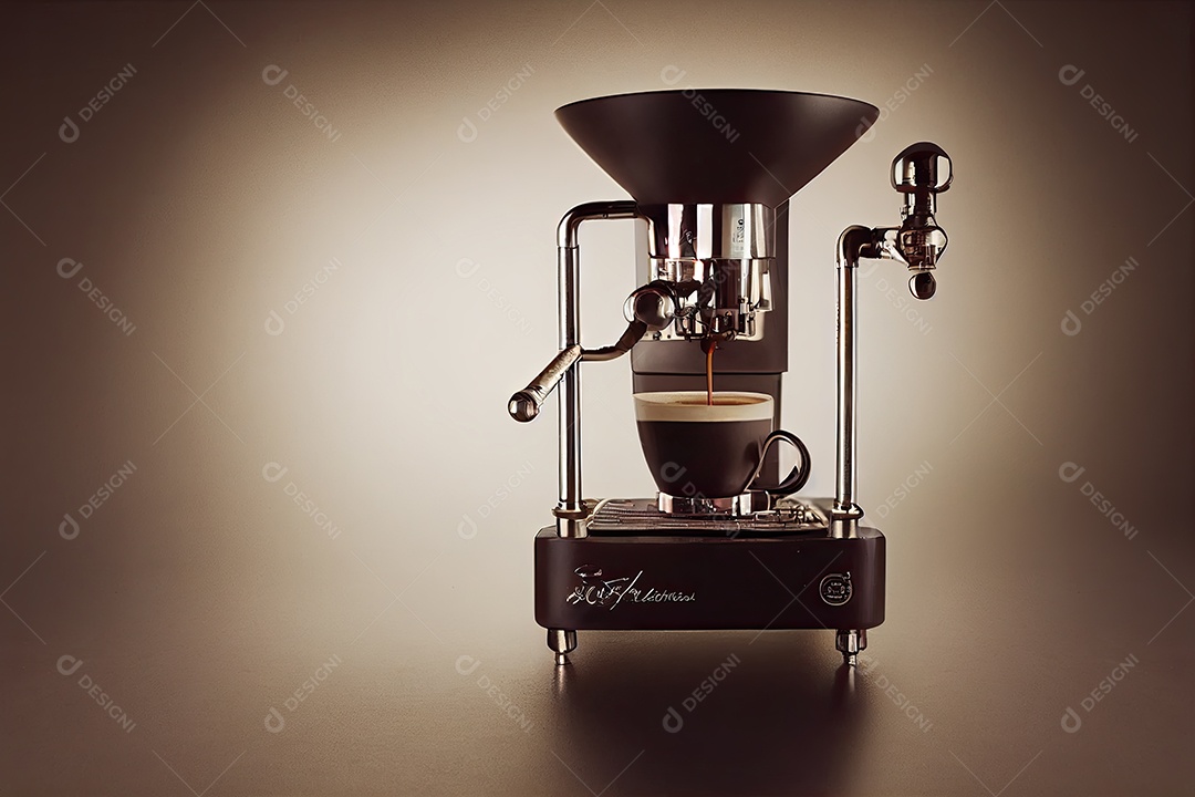 Ilustração 3D de uma máquina de café expresso
