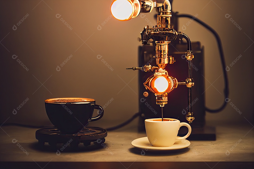 Ilustração 3D de uma máquina de café expresso