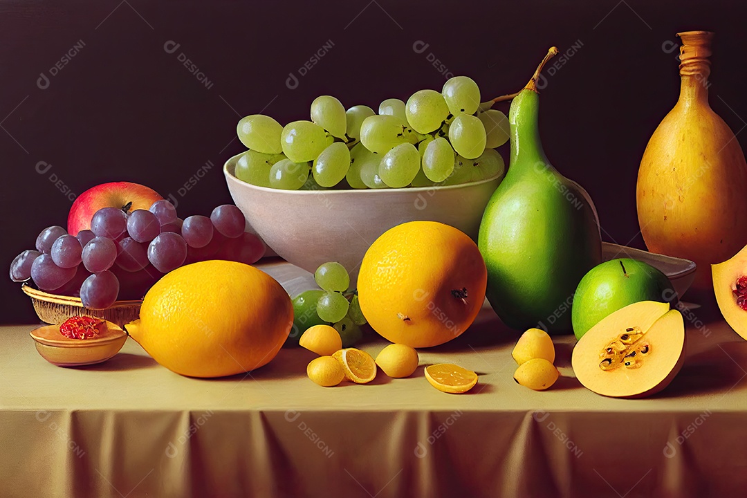 Ilustração 3D de uma fruta de mesa