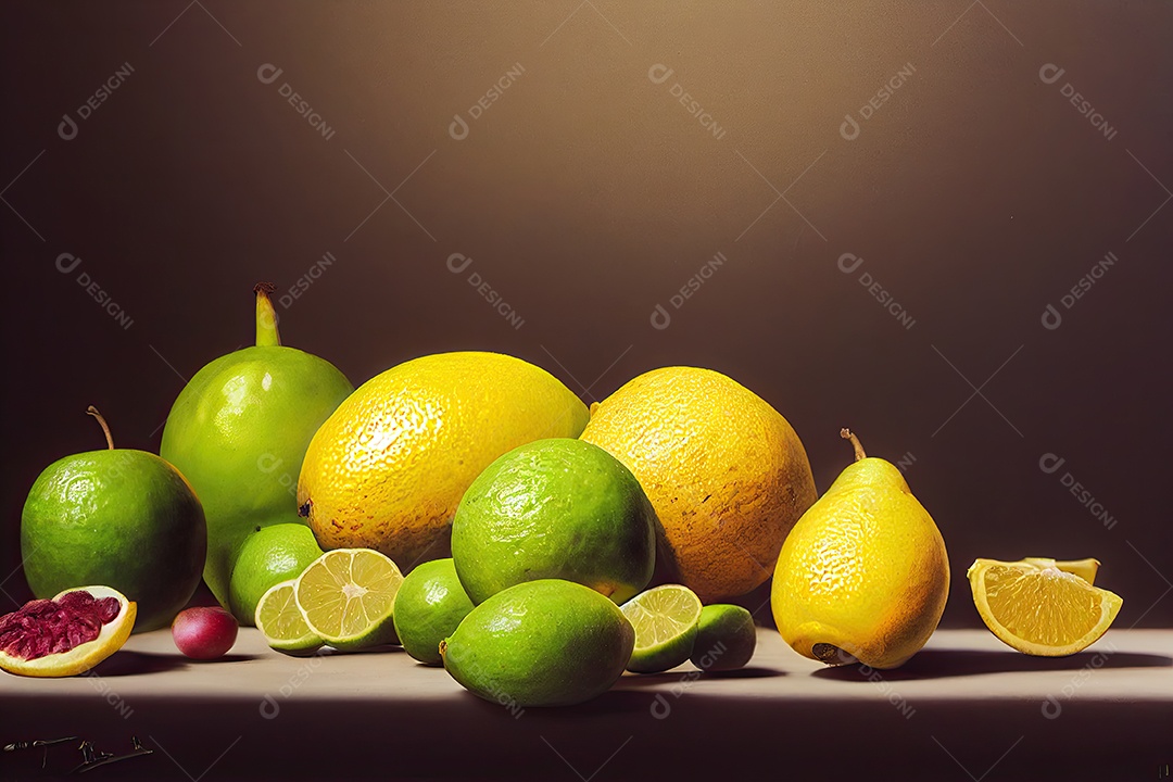 Ilustração 3D de uma fruta de mesa