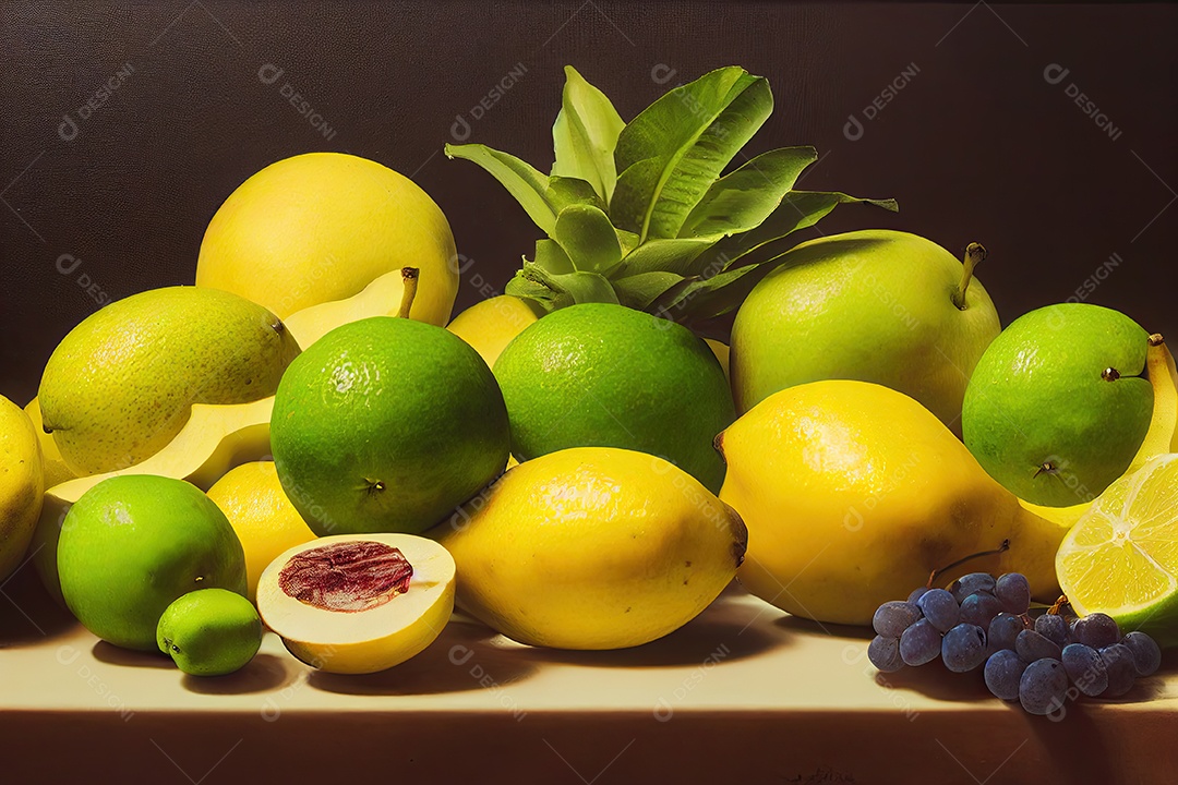Ilustração 3D de uma fruta de mesa