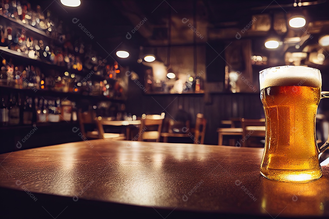 ilustração 3D de um copo de cerveja