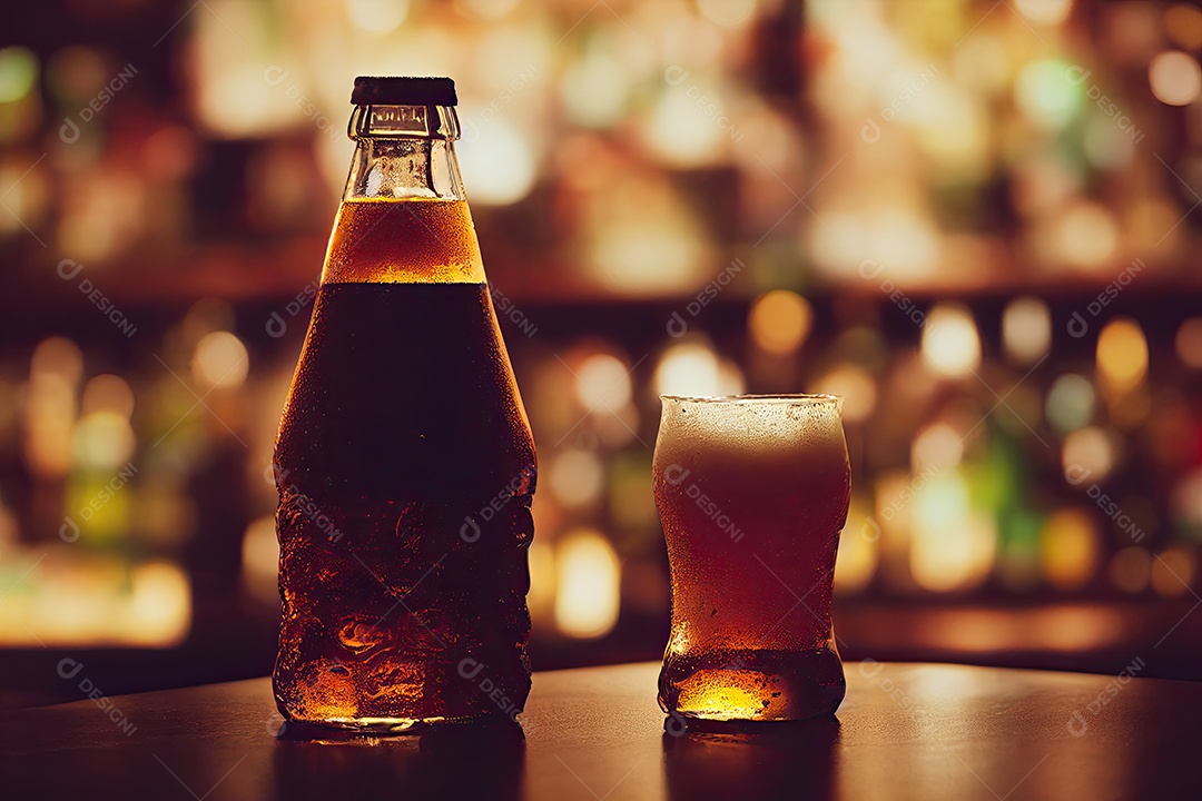 ilustração 3D de um copo de cerveja