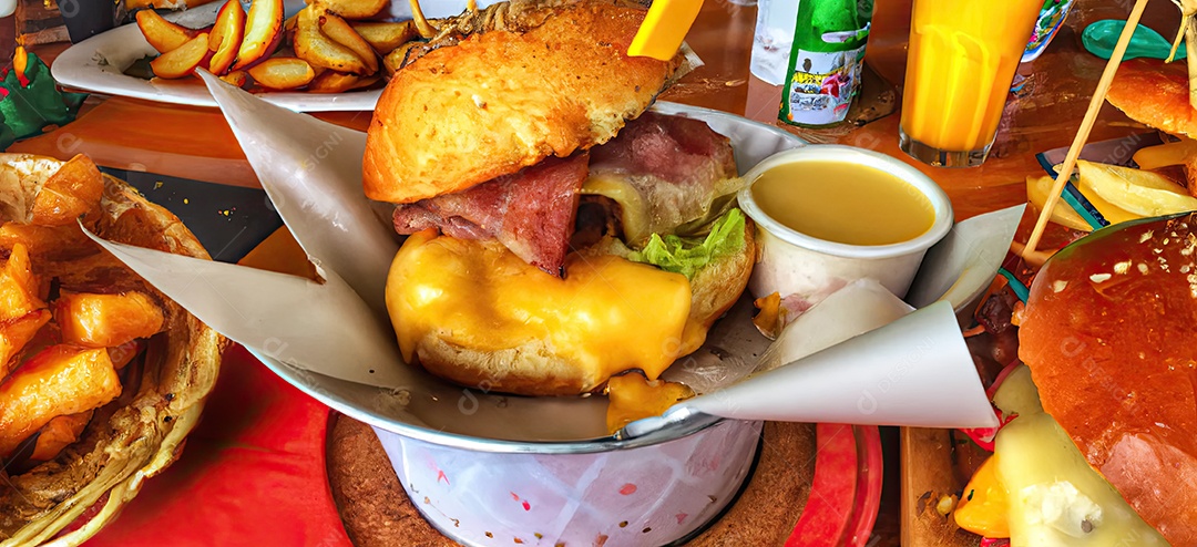 ilustração de um hambúrguer