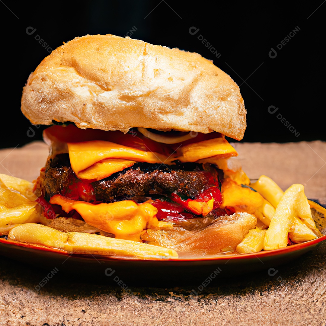 ilustração de um hambúrguer