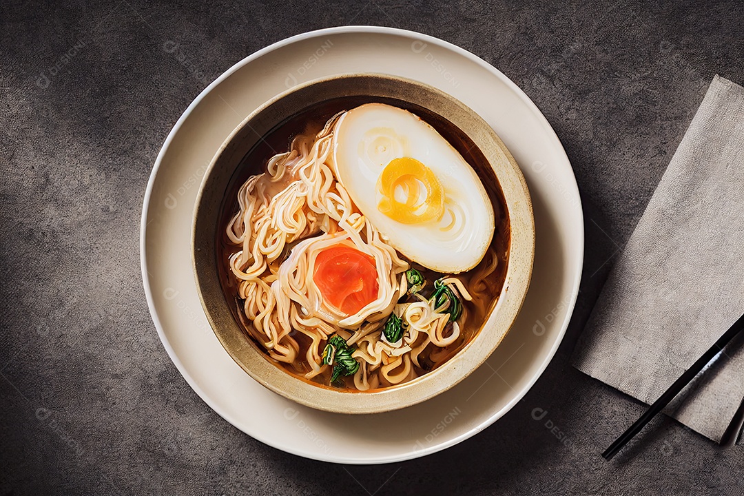 Ilustração 3D sobre Lámen