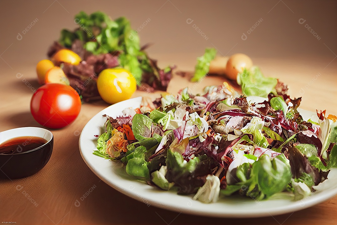 Ilustração 3D de salada