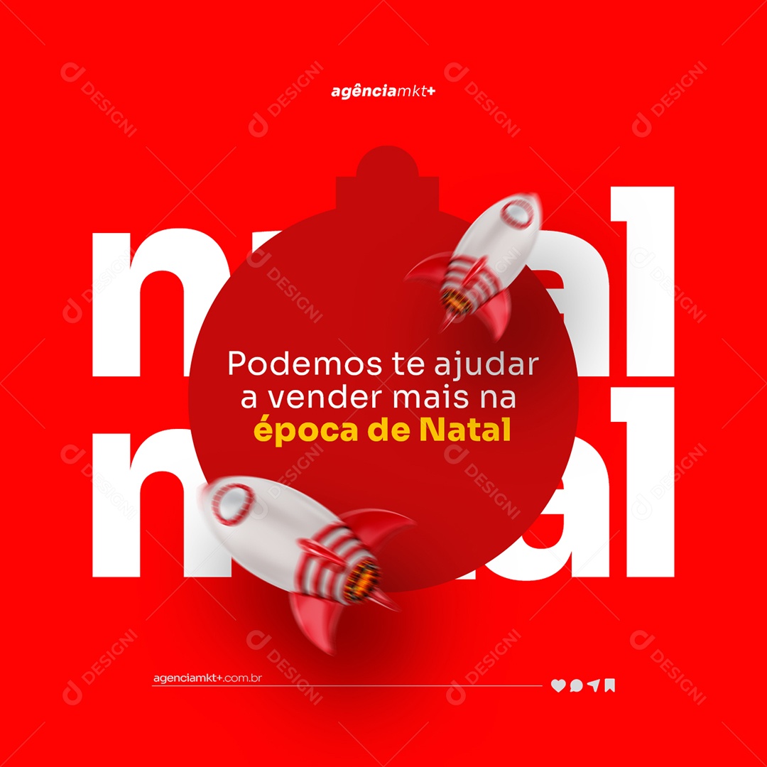 Podemos te Ajudar a Vender mais na Época de Natal Marketing Digital Social Media PSD Editável