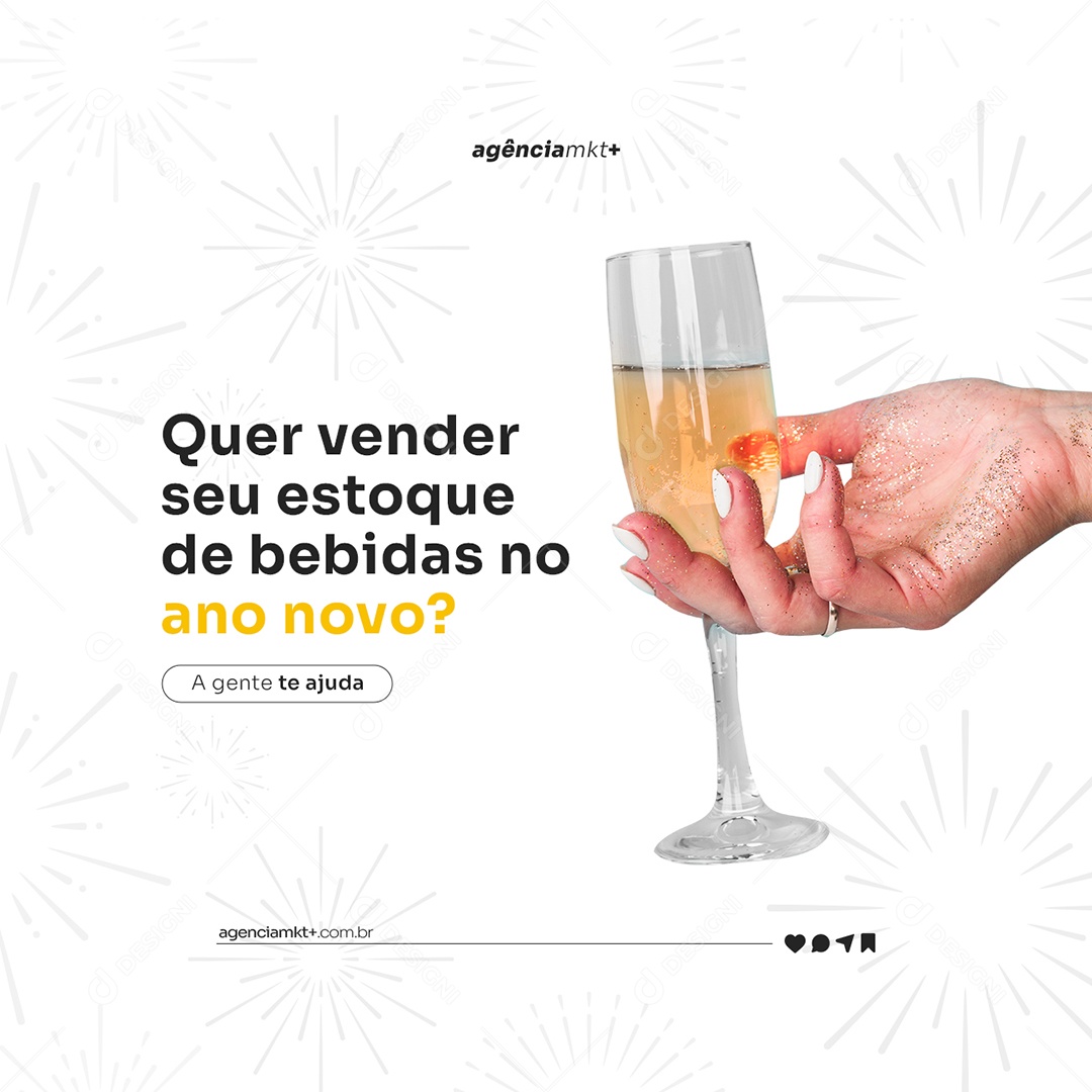 Quer Vender seu Estoque de Bebidas no Ano Novo Marketing Digital Social Media PSD Editável