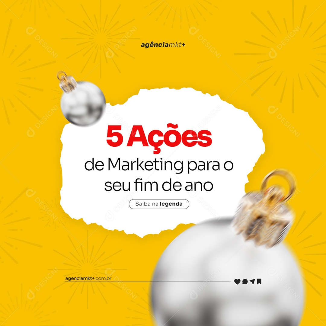 Social Media 5 Ações de Marketing para o Seu Fim de Ano Social Media PSD Editável
