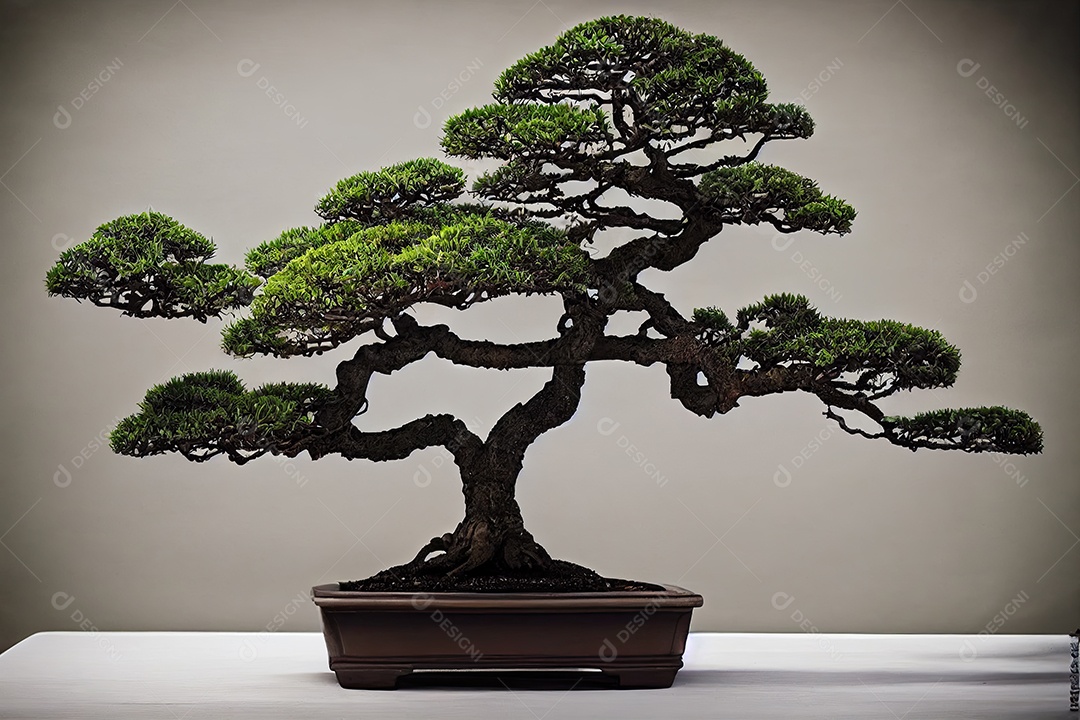 ilustração 3D sobre bonsai