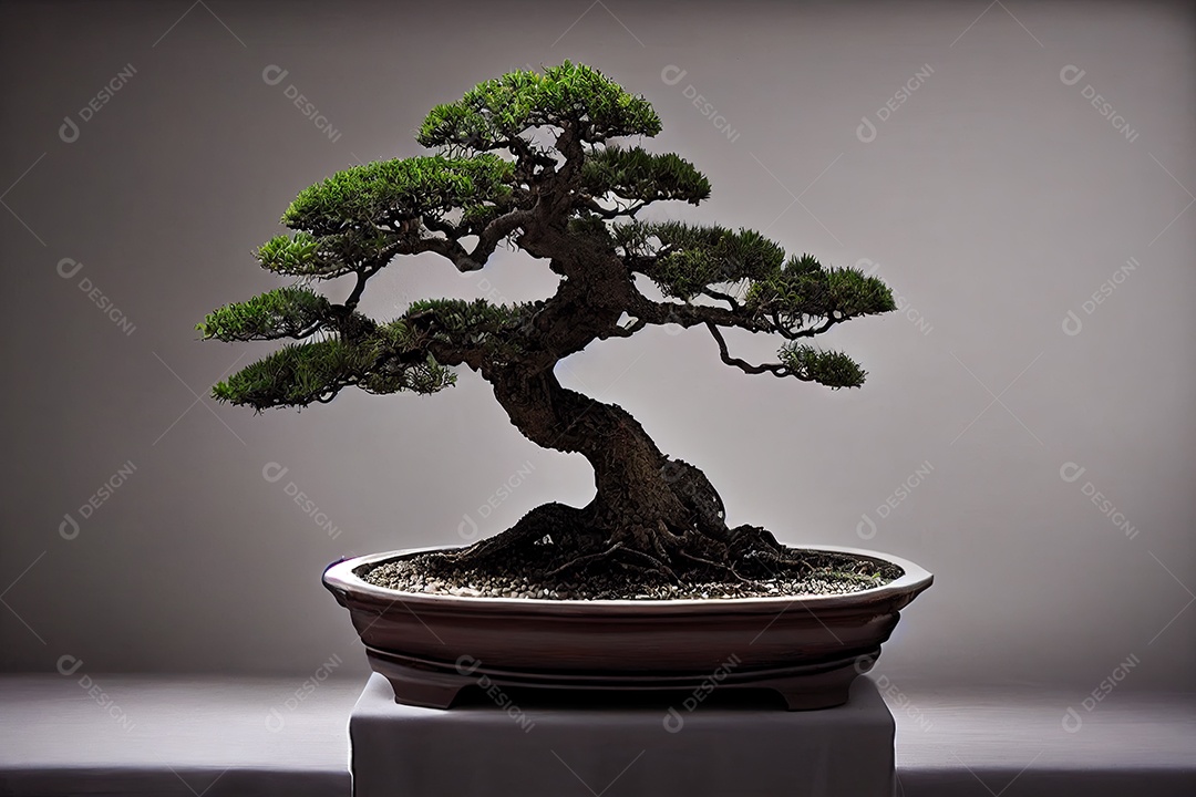 ilustração 3D sobre bonsai