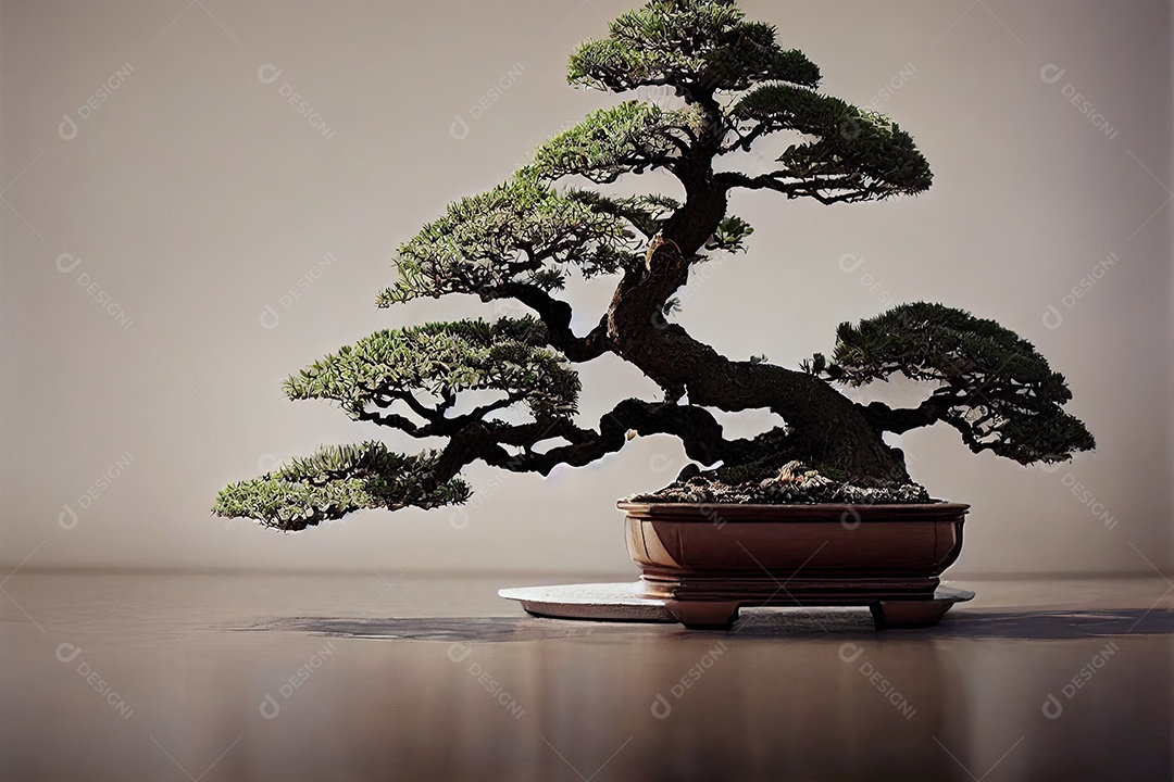 ilustração 3D sobre bonsai