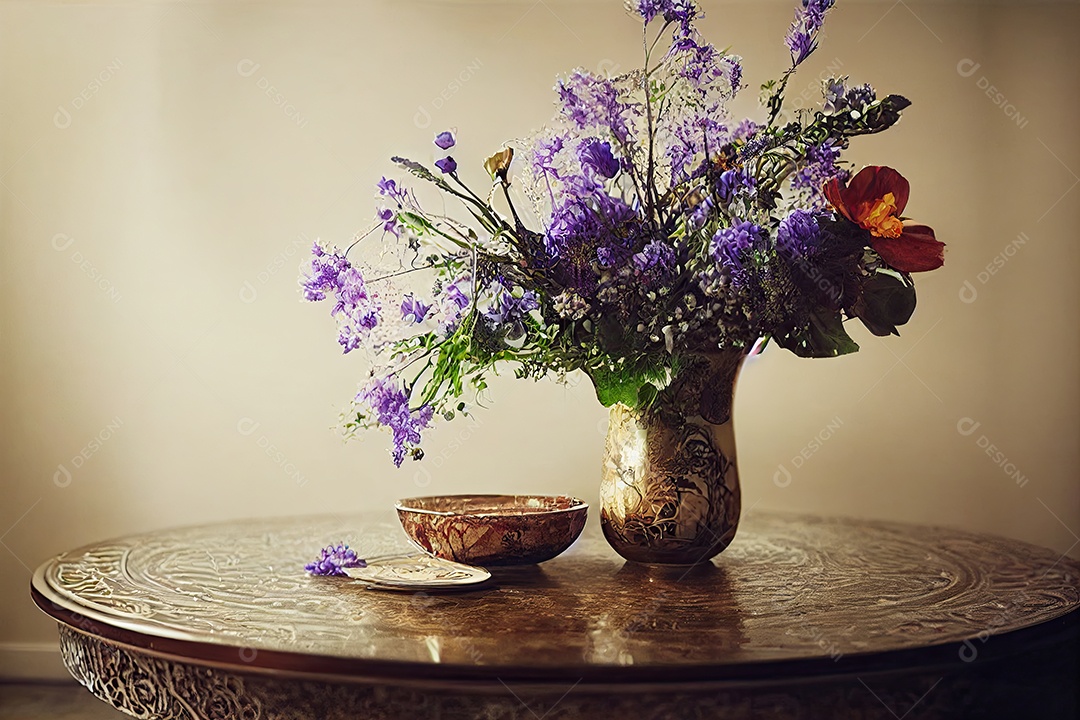 vaso de flores sobre mesa de madeira