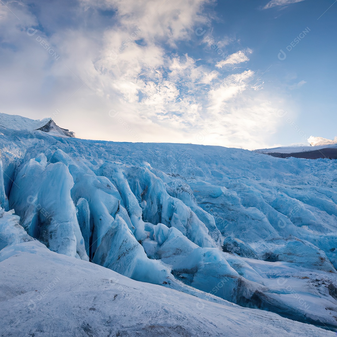 Ilustração 3D de uma geleira