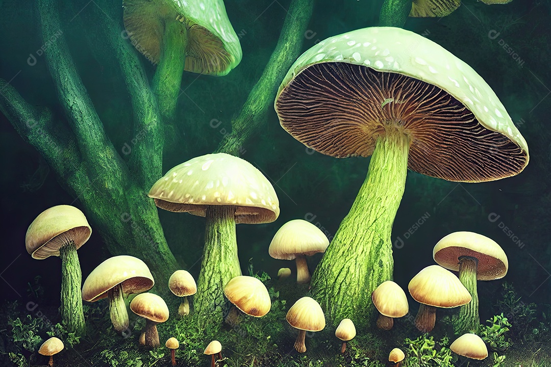 cogumelos em uma floresta