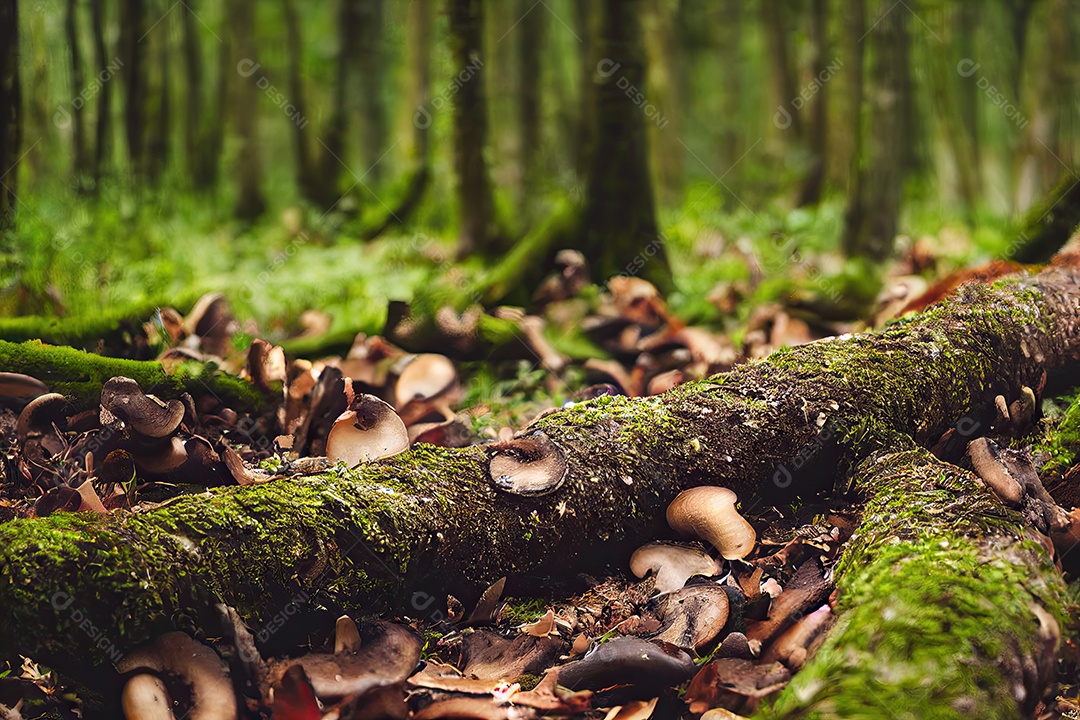 Ilustração 3D da floresta tropical.