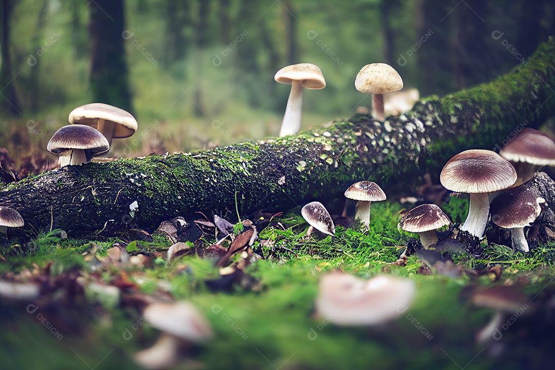 Ilustração 3D da floresta tropical.