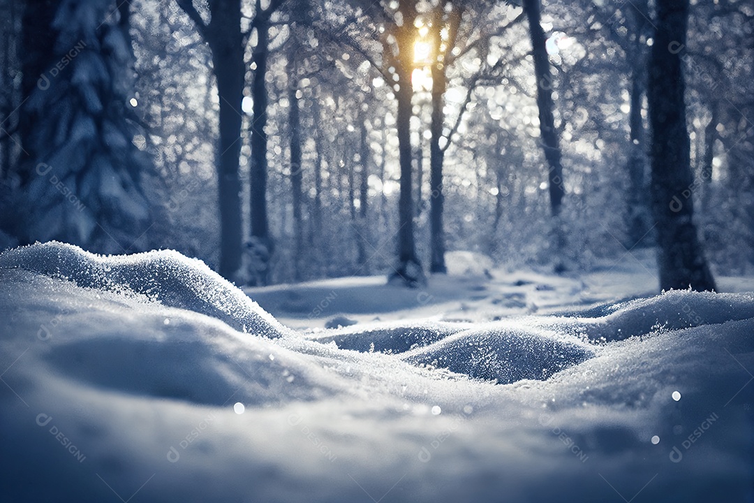 ilustração de floresta de neve