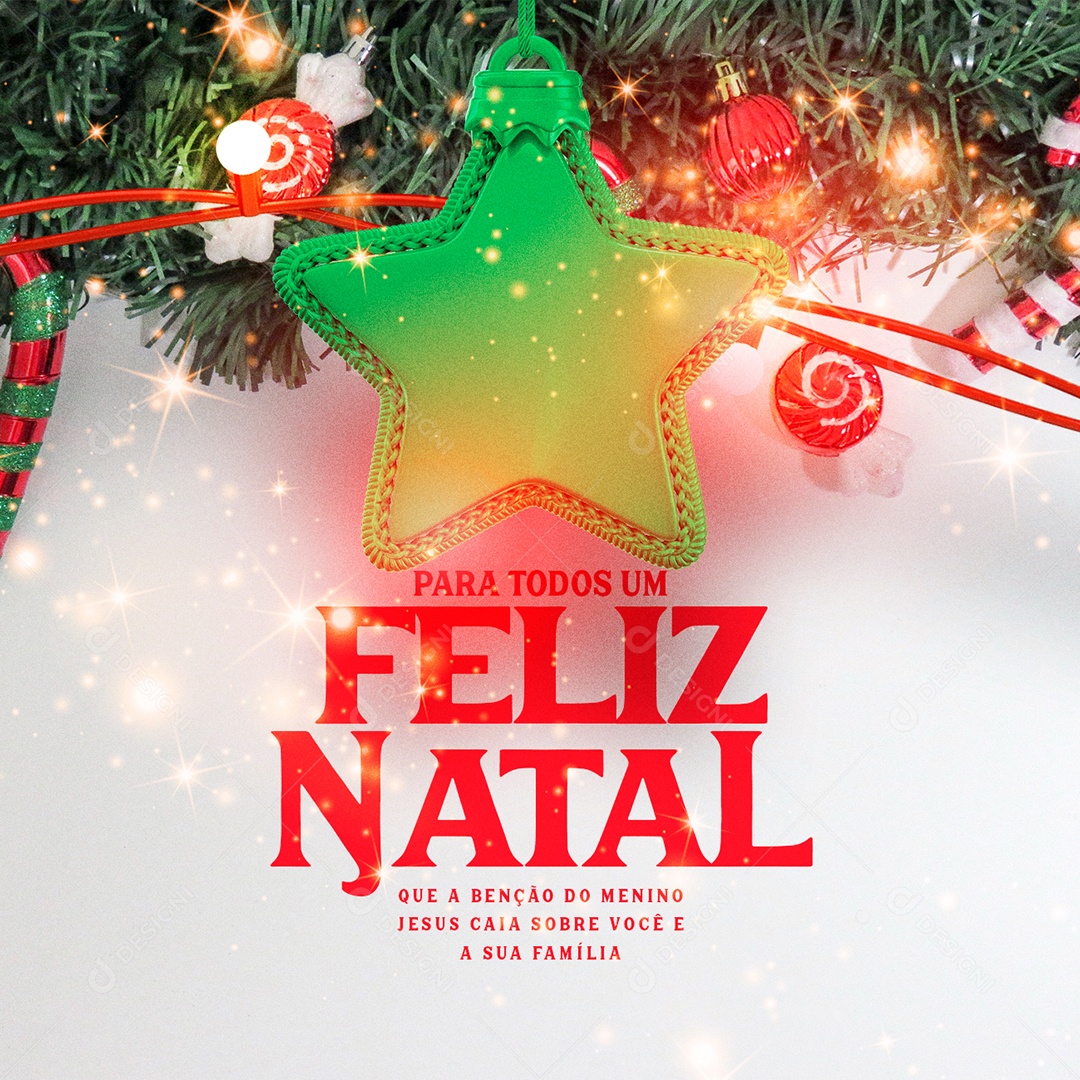 Para Todos um Feliz Natal Social Media PSD Editável