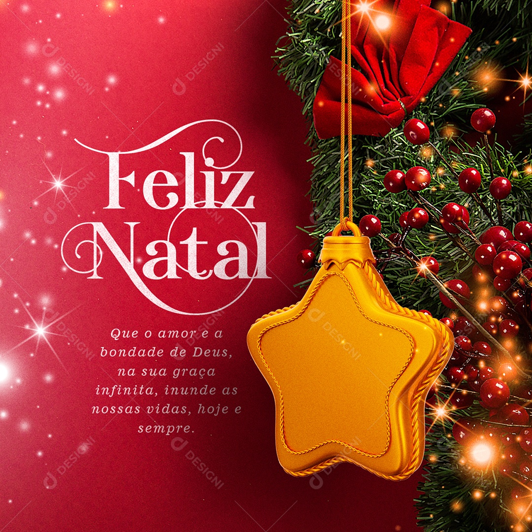 Que o Amor e a Bondade de Deus Feliz Natal Social Media PSD Editável